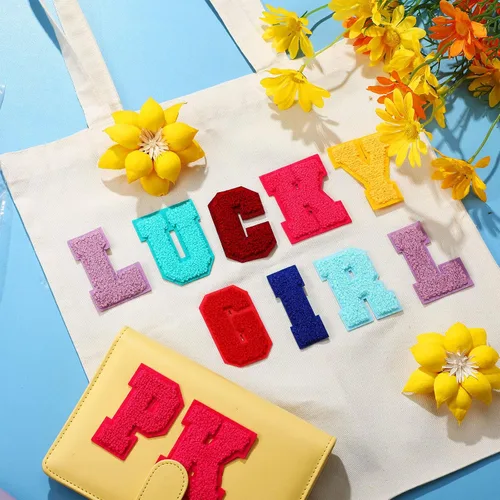 Miniatura 7 de Waydress 26 parches de felpilla para planchar con letras del alfabeto de la A a la Z, para coser de 2.8 pulgadas, para suministros de bricolaje