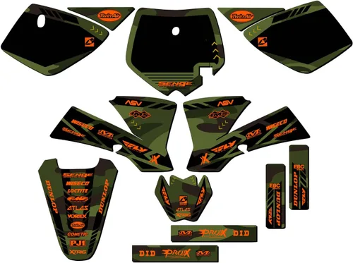 Miniatura 5 de 2002-2008 SX 50 APACHE Green Senge Kit de base gráfica compatible con KTM