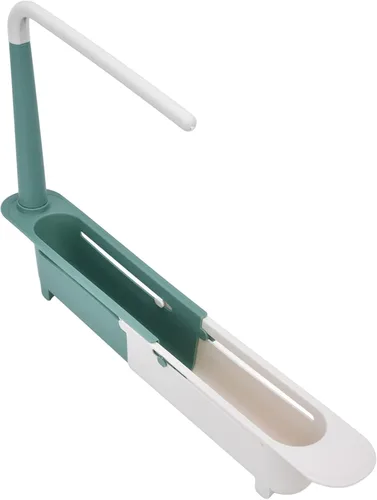 Miniatura 12 de Zerodis Estante telescópico de almacenamiento para fregadero, 2 en 1, cesta de drenaje expandible para fregadero debajo del fregadero, organizador