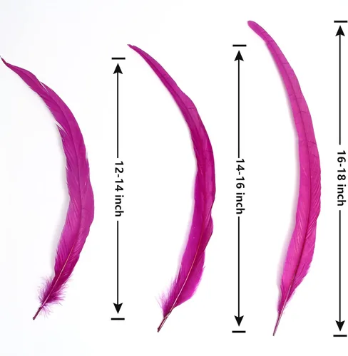 Miniatura 3 de THARAHT 50 piezas de plumas de cola de gallo, naturales, de 12 a 14 pulgadas (30-35 cm) para manualidades, bodas, atado de moscas, plumas para Rosa
