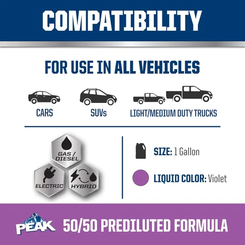 Miniatura 3 de PEAK OET Extended Life Violet 50/50 Anticongelante/refrigerante prediluido para vehículos europeos, 1 galón