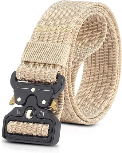 LumiSyne Cinturón táctico para hombre, 1.5 pulgadas, resistente, cinturón de trabajo de nailon, hebilla de metal de liberación rápida para Molle