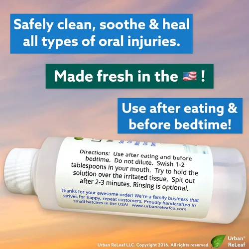 Miniatura 4 de Urban ReLeaf Limpiador líquido oral para heridas. Alivia la irritación. Velocidad de curación. Remojo de sal marina 100% natural. 4 onzas, listo