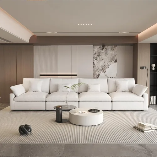 Miniatura 48 de WJShome Sofá Seccional Cloud Couch de 83 pulgadas para sala de estar, sofá seccional modular relleno de plumón, sofás en forma de L con otomana