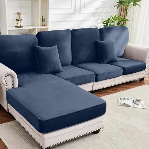 Miniatura 28 de Funda para Sofá de Terciopelo Elástico Funda de Cojín de Sofá 1 Pieza - Funda Deslizable Elástica Lavable para Asiento o Respaldo, Fundas de Asiento
