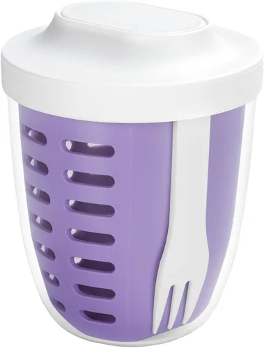 Miniatura 8 de Taza portátil de almacenamiento de ensalada de frutas para picnic y fiesta con tapas y tenedor, contenedores de almacenamiento de frutas de 20 oz
