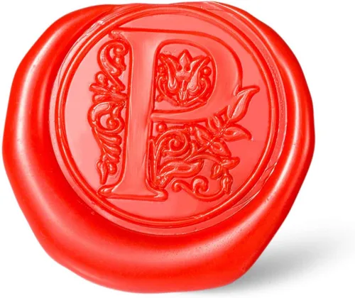 Miniatura 52 de Sello de cera Mceal, sello grande de 1 1/5"(30mm) de diámetro, cabeza de latón plateado con mango de madera, serie de letras de la A a la Z