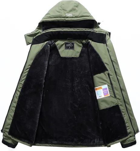 Miniatura 3 de Pooluly - Chaqueta impermeable de invierno, esquí, snowboard, para hombre, con capucha, rompevientos.