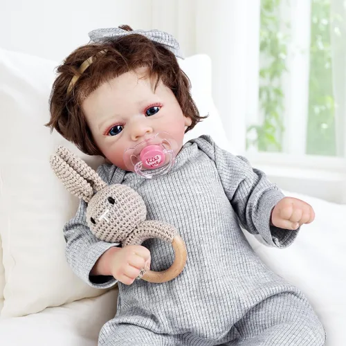 Miniatura 10 de Muñecas de bebé de la vida real - Muñecas de bebé Reborn de 19 pulgadas para niñas de 3 años en más, muñeca de bebé realista de vinilo con cuerpo
