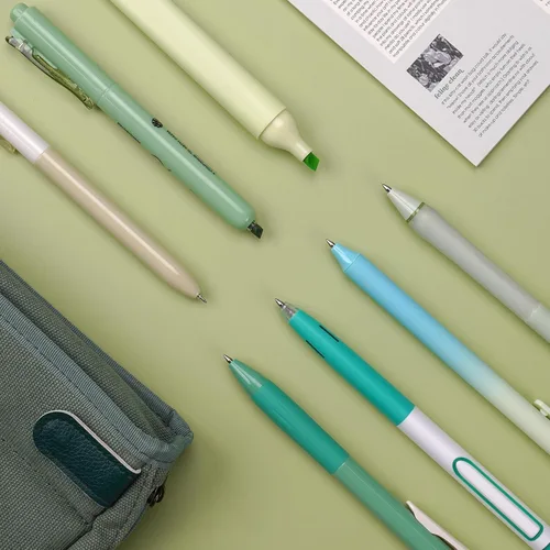 Miniatura 7 de WRITECH Bolígrafos de Gel para Diario y Resaltar: Set de Diario Estético, Colores Pastel Surtidos, Tinta de 0.5mm de Punta Fina, Retráctil, Verde