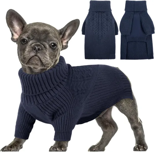 Miniatura 15 de Queenmore Suéter para perro, suéter para cachorros para perros pequeños, suéteres cálidos de invierno y otoño para perros, niñas y niños, suéter