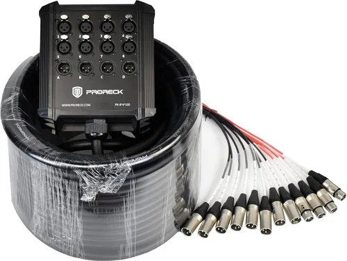 Miniatura 11 de PRORECK Cable de serpiente, placa de circuito XLR de perfil bajo de 8 canales, cable divisor XLR para vivo, grabación, escenario, estudio, 25 pies