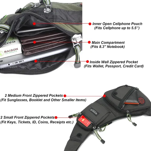 Miniatura 4 de Nicgid Sling Bag - Mochila bandolera para hombre), LYSB01NH075BJ-SPRTSEQIP