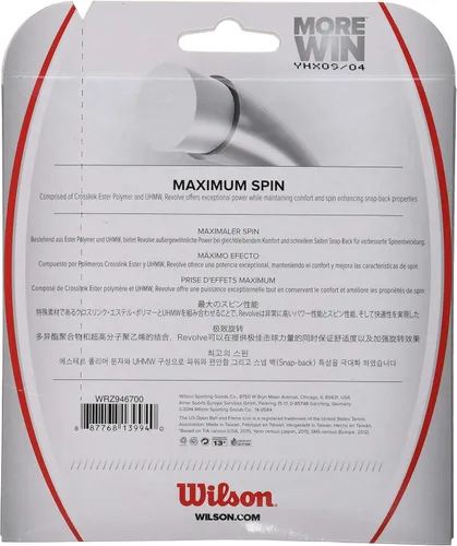 Miniatura 3 de Wilson Juego de cuerdas de tenis Revolve 16, color negro