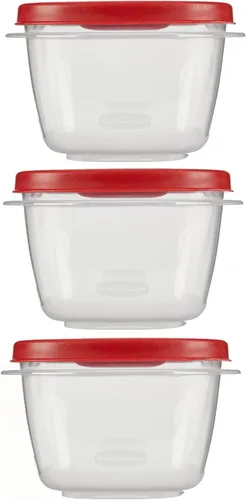 Miniatura 22 de Paquete de contenedores de almacenamiento de alimentos de 1.25 tazas, juego de 9 piezas, tapas azules fáciles de encontrar, 4 recipientes, 4 tapas