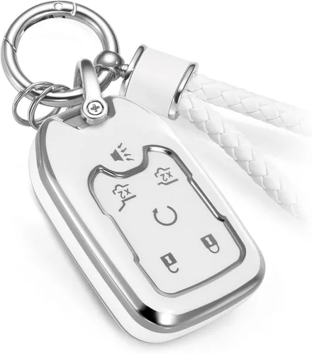 Miniatura 60 de Funda para llavero Nissan con llavero de cuerda trenzada de metal de lujo, funda suave mejorada para llave Nissan (solo 3 botones)