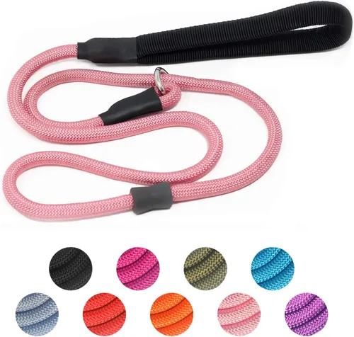 Miniatura 8 de Correa de Entrenamiento para Perros de Cuerda Deslizante Fuerte (4 pies) – Correa de Nylon Trenzado Resistente y Duradera con Tope de Goma y Mango