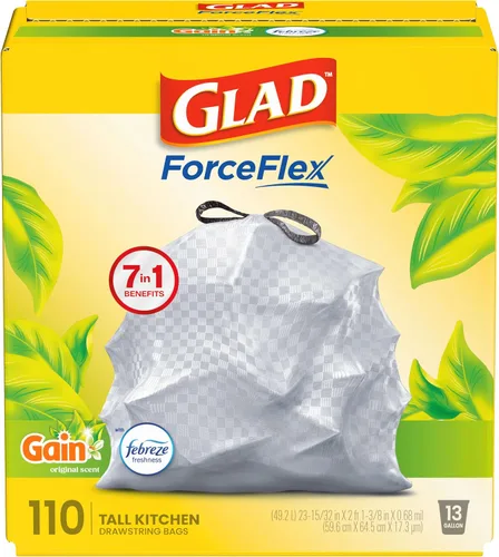 Miniatura 10 de Glad ForceFlex Bolsas de basura altas para cocina, 13 galones, Gain Original, 40 unidades (el paquete puede variar)