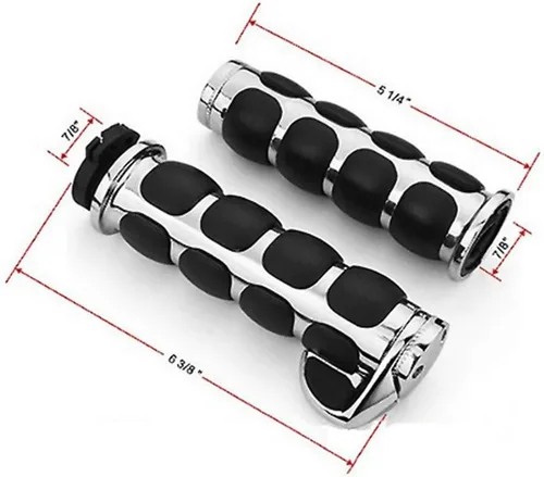 Miniatura 2 de Motocicleta de aluminio cromado mango agarraderas extremo 1 pulgada para Honda Yamaha Kawasaki 1 par