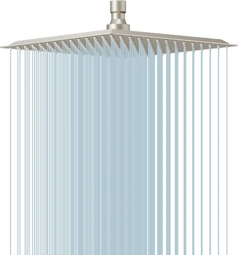 Miniatura 13 de BESy Cabezal de ducha de lluvia de 16 pulgadas, lluvia cuadrada de 16" y cabezal de ducha de baño de acero inoxidable de alta presión, ultra delgado