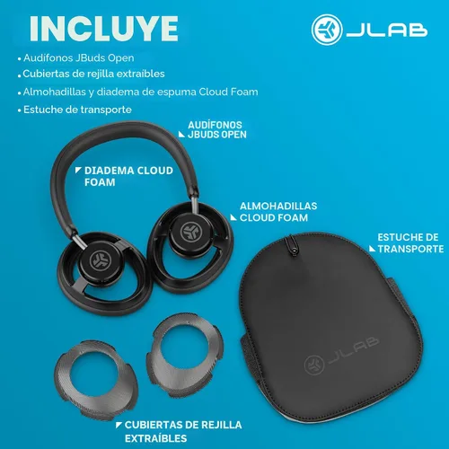 Miniatura 9 de JLab JBuds - Auriculares inalámbricos abiertos, con orejas abiertas, cómodo ajuste durante todo el día, más de 24 horas de reproducción, sonido