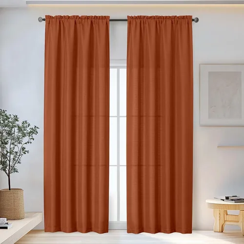 Miniatura 74 de OWENIE Bob Juego de 2 Paneles de Cortinas Negras de Cocina para Ventanas de 36 Pulgadas de Largo, Cortinas Cortas de Café con Textura de Lino
