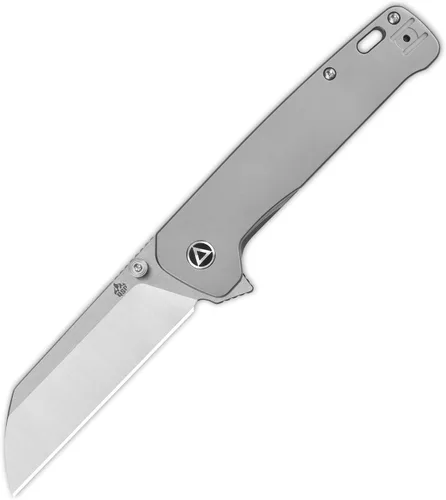 Miniatura 5 de QSP Penguin Plus - Cuchillo de bolsillo plegable, 3.38 pulgadas CPM20CV, cuchillo EDC de hoja negra, mango de titanio negro, bloqueo de marco