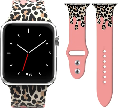 Miniatura 9 de Correas de silicona con estampado animal compatible con Apple Watch de 1.496 in 1.575 in 1.614 in 1.654 in 1.732 in 1.772 in 1.929 in para iWatch