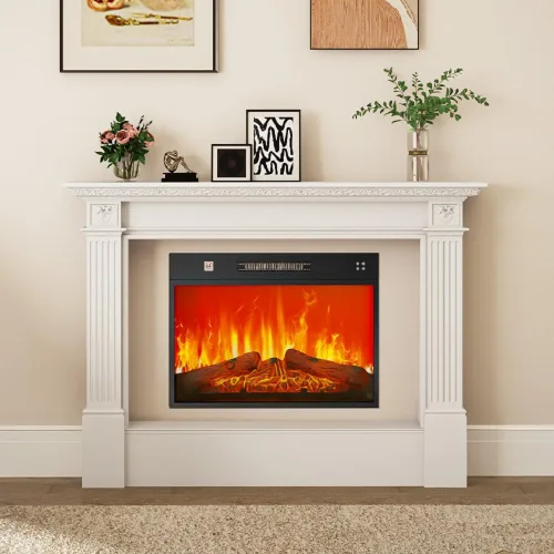 Miniatura 5 de YITAHOME Insertos de chimenea eléctrica pequeña de 23 pulgadas, calentadores de chimenea para uso en interiores, control remoto con temporizador