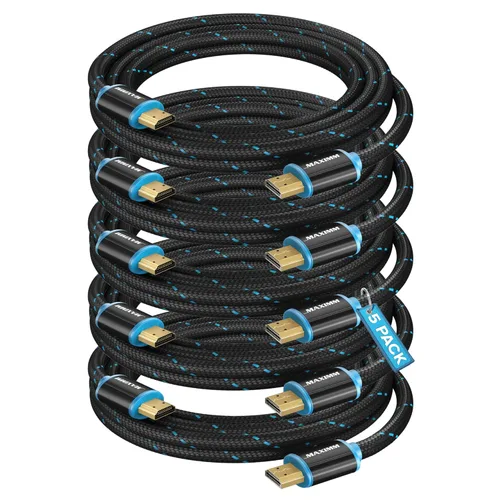 Miniatura 31 de Cable HDMI 4K Ultra HD de 1 pie (paquete de 100) Cable HDMI 2.0 trenzado de nailon, alta velocidad 18Gbps 4K60Hz HDR, 3D, 2160p, 1080p, HDCP 2.2