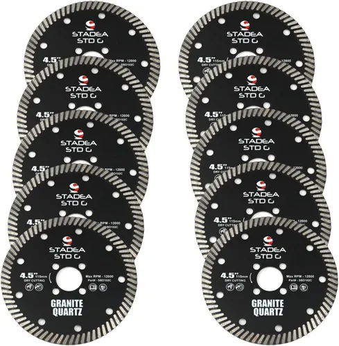 Miniatura 22 de SBD101C Hoja de sierra de diamante de 4 pulgadas de corte continuo turbo seco - Corta granito cuarcita, compatible con amoladora, cortador