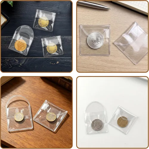 Miniatura 7 de Vmiapxo Paquete de 100 fundas para monedas de un solo bolsillo, soportes protectores de monedas de plástico transparente de 2 x 2 pulgadas