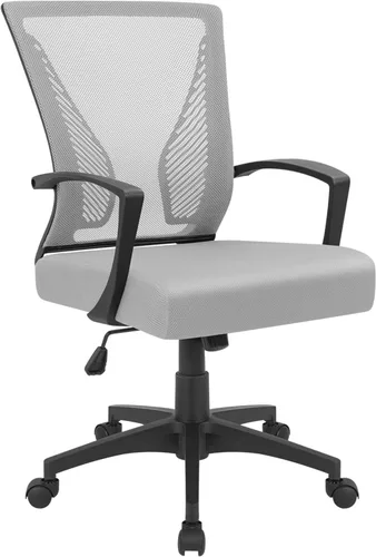 Miniatura 15 de Furmax Silla de oficina ergonómica de escritorio para computadora, silla de malla, respaldo medio, soporte lumbar giratorio con reposabrazos