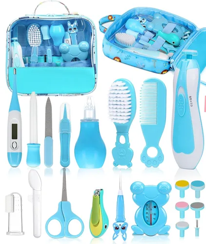 Kit de cuidado de la salud y aseo para bebés, kit de recortador de uñas eléctrico de seguridad, kit de cuidado para recién nacidos con peine para el