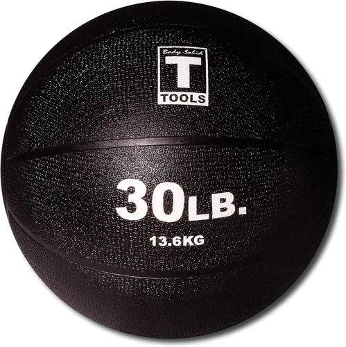 Body-Solid Pelota medicinal de goma, agarre superior, superficie texturizada, pelotas ajustables de presión de aire, ideal para ejercicios Negro