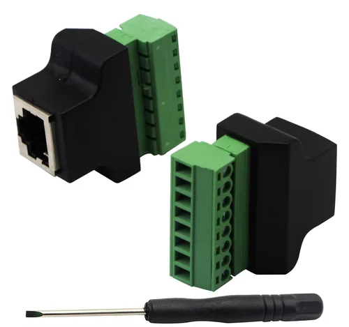 Miniatura 7 de CGTime - Conector macho RJ45 a 8P 8C hembra tipo tornillo terminales Ethernet red Plug Cable para AV CCTV UTP DVR Cat5 Cat5e Cat6 Cat7 en línea