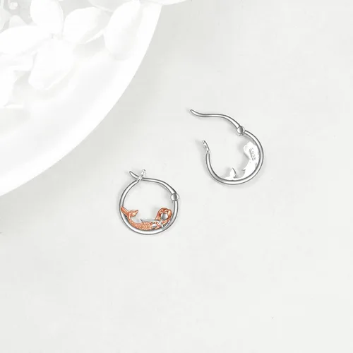 Miniatura 10 de VONALA Bonitos aretes de aro de plata de ley 925, regalos de cumpleaños para mujer