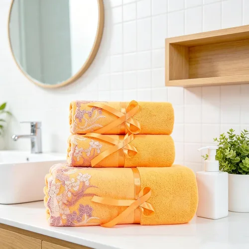Miniatura 10 de Juego de Toallas de Baño USTIDE de Encaje Azul, Juego de Toallas de Mano de Terciopelo y Suave para Baño y Ducha