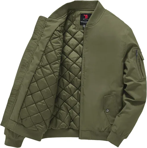 Gopune - Chaqueta bomber para hombre, cortaviento, cálida, resistente al agua, rompevientos, abrigo de invierno, chaquetas acolchadas