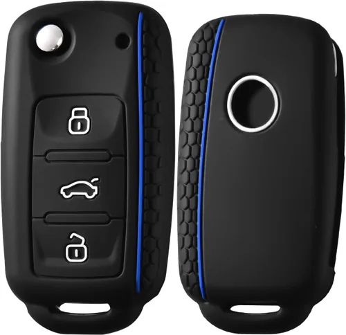 Miniatura 15 de ELOHEI para VW Funda para Llavero, Protección Completa de 361 Grados de TPU Suave Premium para VW Volkswagen Jetta, Beetle, Tiguan, Passat, Golf