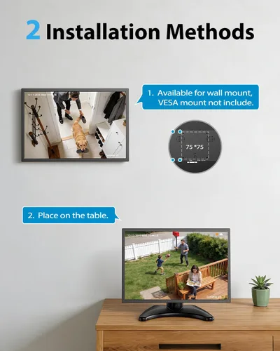 Miniatura 9 de Monitor de seguridad pequeño para cámara Mini PC: caja de metal, 10.5 pulgadas 16:10 1920 × 1280, puerto HDMI y VGA, altavoces duales, alto brillo