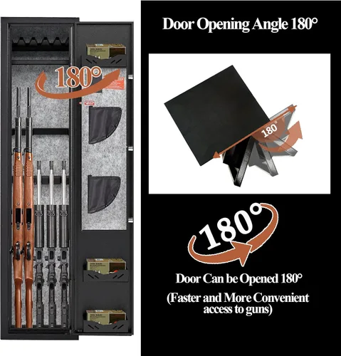 Miniatura 2 de KAER Caja fuerte para 5 armas, cajas fuertes para rifles y pistolas del hogar, caja fuerte para rifles, gabinete para armas, gabinetes para rifles