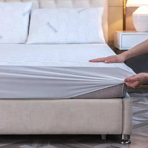 Miniatura 2 de OakRidgeTM - Funda de colchón de carbón, protege el colchón de manchas y desgaste, hecha de poliéster suave, se adapta a colchones de hasta 16