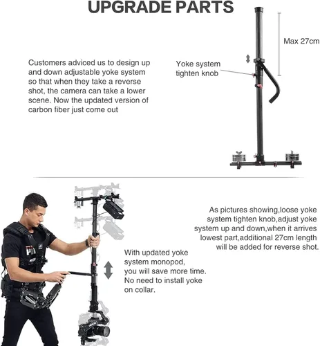 Miniatura 4 de DF DIGITALFOTO Thanos Pro II - Chaleco de soporte Steadycam Axis System para RS5/RS4/RS 4 PRO/Crane 3S/RSC 2 RS 3 PRO cardán con monopie giratorio
