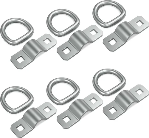 Miniatura 5 de 6 anillos en D de 3/8 pulgadas, resistentes anclajes de amarre para camiones, ganchos de acero de 6000 libras para remolques, barcos, camionetas