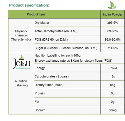 Miniatura 6 de Jetsu Polvo de inulina orgánica raíz de achicoria (FOS) - Fibra de inulina soluble prebiótica apoyo intestinal, mejora la absorción de calcio