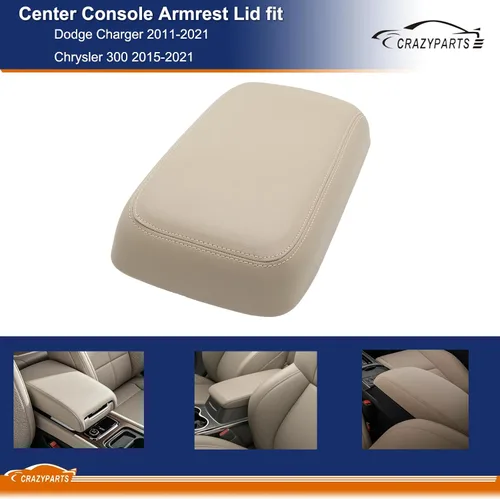 Miniatura 3 de CRAZYPARTS Tapa de reposabrazos de consola central compatible con Dodge Charger 2011-2021 Chrysler 300 2015-2021 Reemplaza# 1VT06DX9AI 1VT06DX9AH
