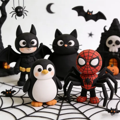 Miniatura 2 de Arcilla de Espuma Negra de Secado al Aire - Para Modelar, Suave, Ligera para Suministros Escolares, Proyectos de Arte, Decoración de Halloween