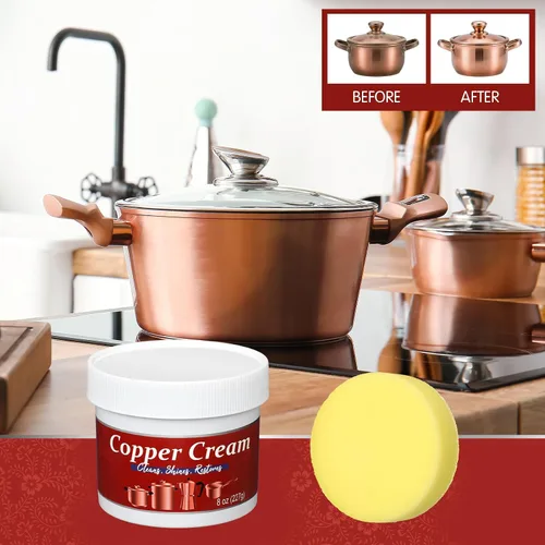 Miniatura 3 de Paquete de 4 limpiadores de plata y cobre y crema pulidora de 8 onzas cada esmalte de metal para plata, cobre, latón, joyería, cromo fregadero