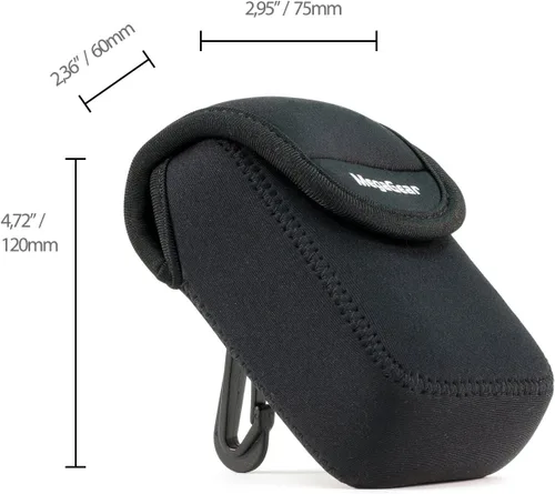 Miniatura 2 de MegaGear Nikon Coolpix W300, AW130, Ricoh WG-30W, WG-50 Funda de neopreno ultra ligera para cámara, con mosquetón, color negro, MG1276, piel